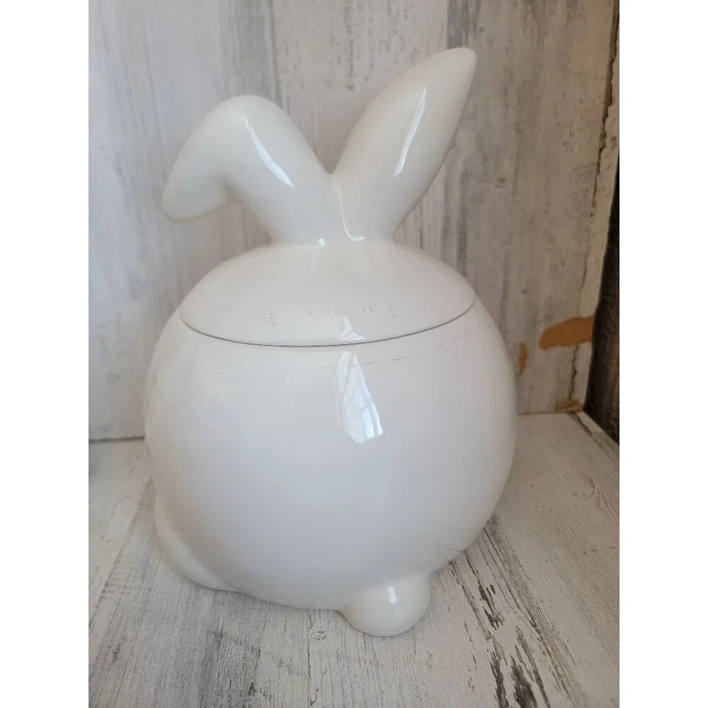 target Easter bunny cookie jar‎ bowtie spring home decor